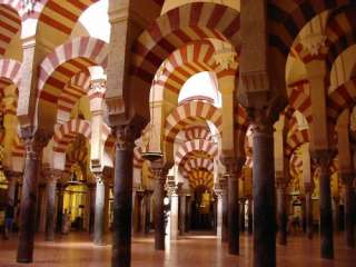 de typische bogen binnen de mezquita